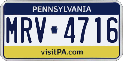 PA license plate MRV4716