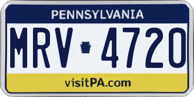 PA license plate MRV4720