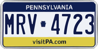 PA license plate MRV4723
