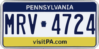 PA license plate MRV4724