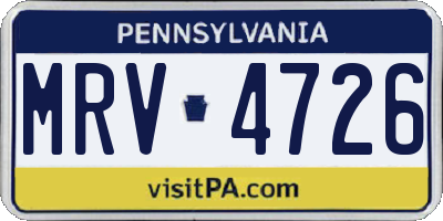 PA license plate MRV4726