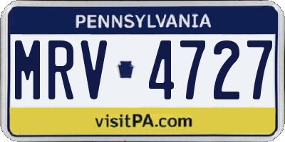 PA license plate MRV4727