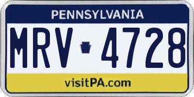 PA license plate MRV4728