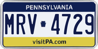 PA license plate MRV4729