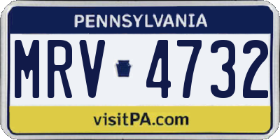 PA license plate MRV4732