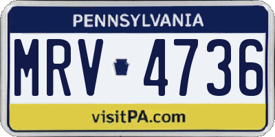 PA license plate MRV4736