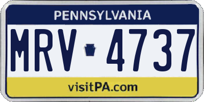 PA license plate MRV4737