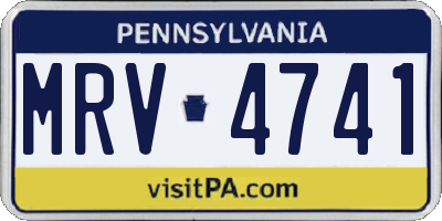 PA license plate MRV4741