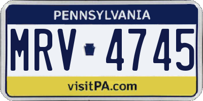 PA license plate MRV4745