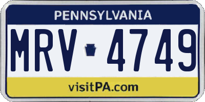 PA license plate MRV4749
