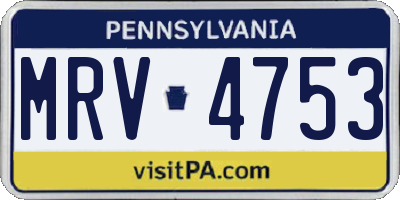 PA license plate MRV4753
