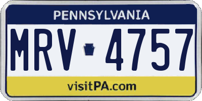 PA license plate MRV4757