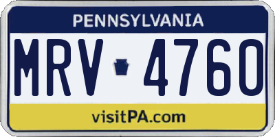 PA license plate MRV4760