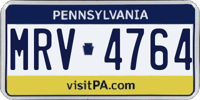 PA license plate MRV4764