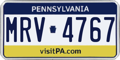 PA license plate MRV4767