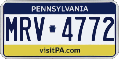 PA license plate MRV4772