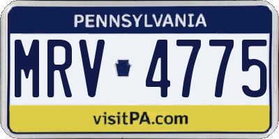 PA license plate MRV4775