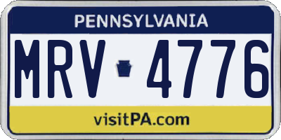 PA license plate MRV4776