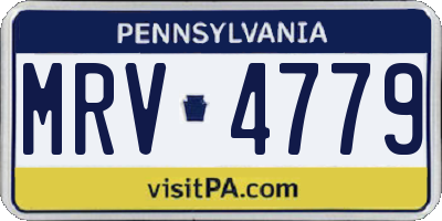 PA license plate MRV4779