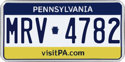 PA license plate MRV4782
