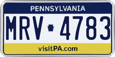 PA license plate MRV4783