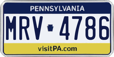 PA license plate MRV4786