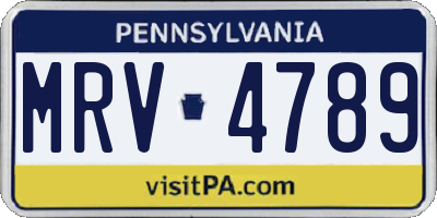 PA license plate MRV4789