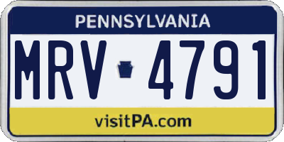 PA license plate MRV4791