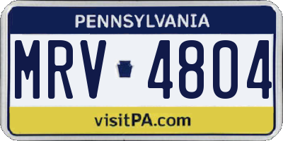 PA license plate MRV4804