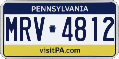 PA license plate MRV4812