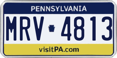 PA license plate MRV4813