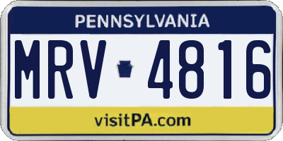 PA license plate MRV4816