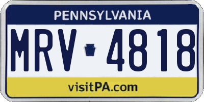 PA license plate MRV4818