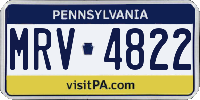 PA license plate MRV4822