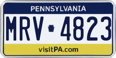 PA license plate MRV4823