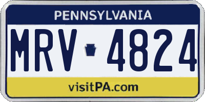 PA license plate MRV4824