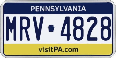 PA license plate MRV4828