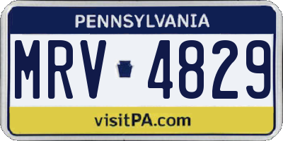 PA license plate MRV4829