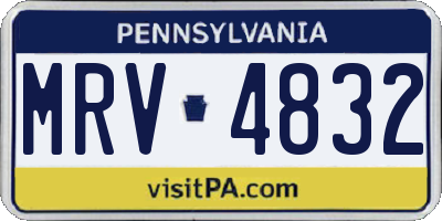 PA license plate MRV4832