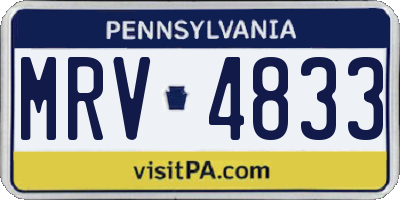 PA license plate MRV4833