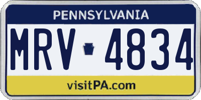 PA license plate MRV4834