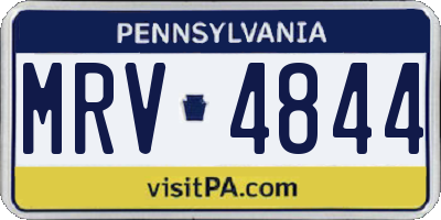 PA license plate MRV4844