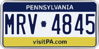 PA license plate MRV4845