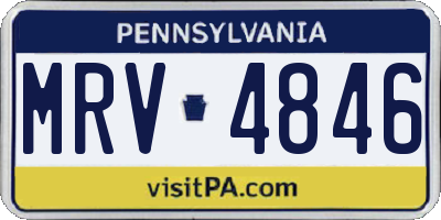 PA license plate MRV4846