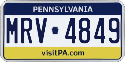 PA license plate MRV4849