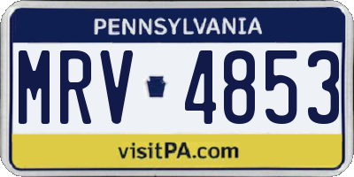 PA license plate MRV4853