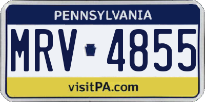 PA license plate MRV4855