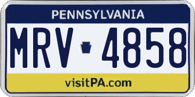 PA license plate MRV4858