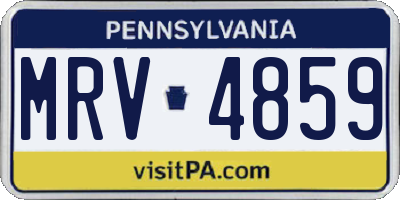 PA license plate MRV4859