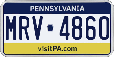 PA license plate MRV4860